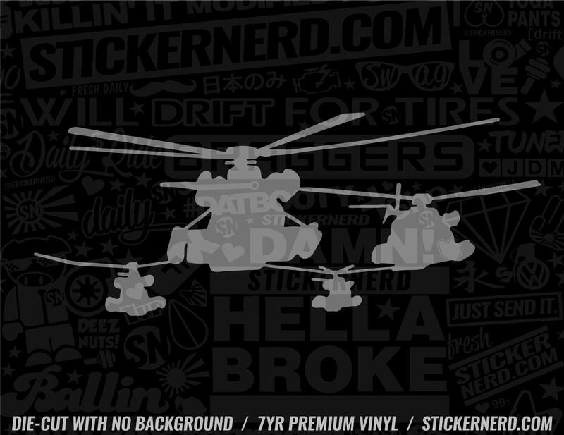 Helicopter Sticker - Window Decal - STICKERNERD.COM