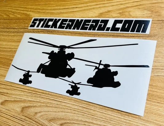 Helicopter Decal - Window Sticker - STICKERNERD