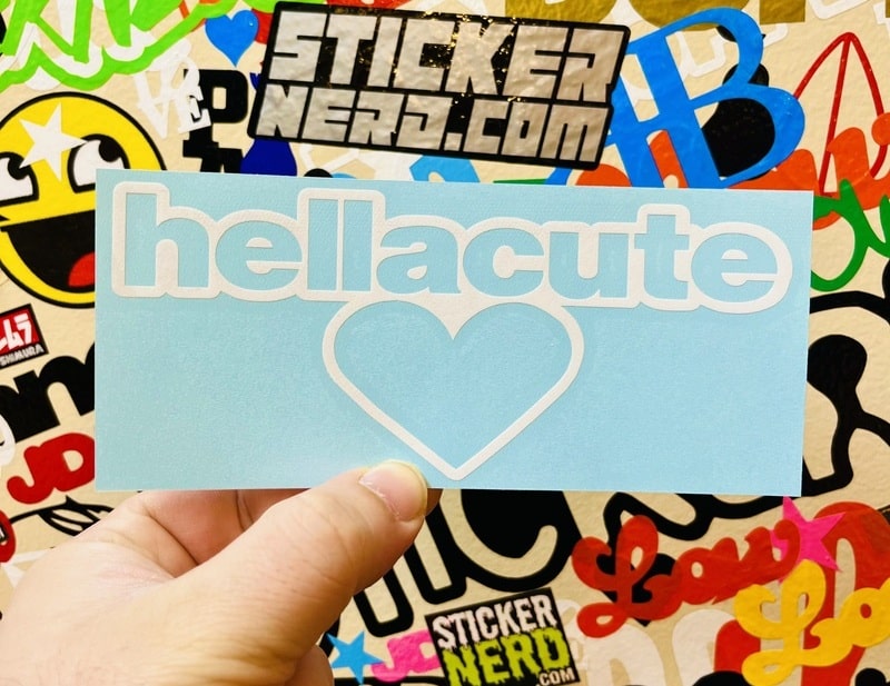 Hella Cute Heart Decal - STICKERNERD.COM