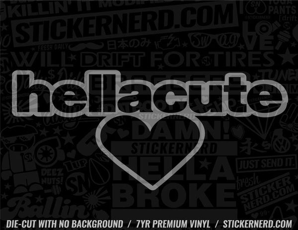 Hella Cute Heart Sticker - Window Decal - STICKERNERD.COM