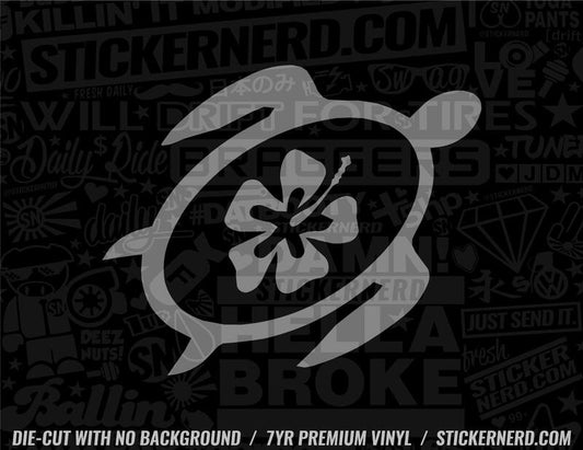 Hibiscus Turtle Sticker - Window Decal - STICKERNERD.COM