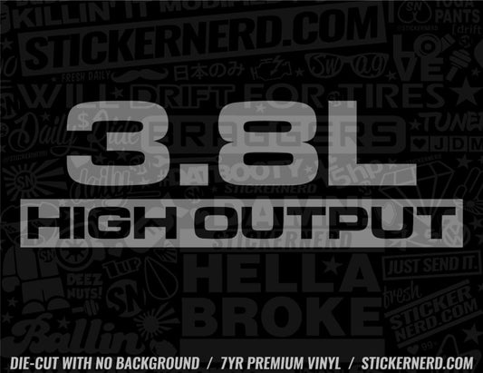 3.8L High Output Sticker - Decal - STICKERNERD.COM