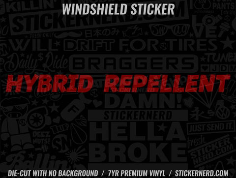 Hybrid Repellent Windshield Sticker - Decal - STICKERNERD.COM