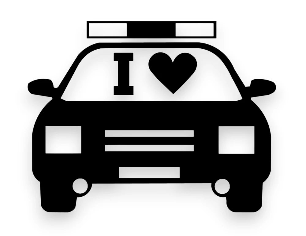 I Heart Cops Sticker - Window Decal - STICKERNERD.COM