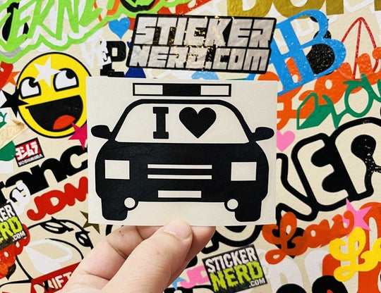 I Heart Cops Sticker - Window Decal - STICKERNERD.COM