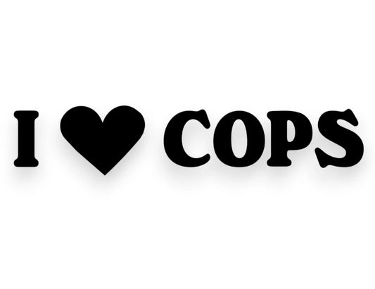 I Heart Cops Sticker - Police Decal - STICKERNERD.COM