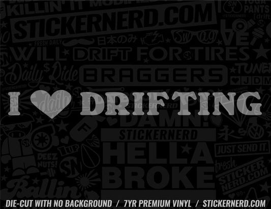 I Heart Drifting Sticker - Window Decal - STICKERNERD.COM