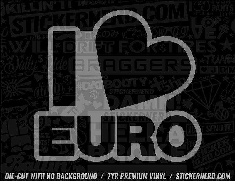 I Heart Euro Sticker - Window Decal - STICKERNERD.COM