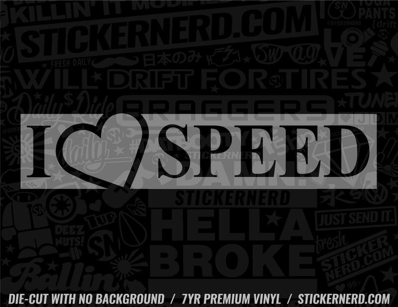 I Heart Speed Sticker - Decal - STICKERNERD.COM