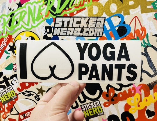 I Heart Yoga Pants Sticker - Window Decal - STICKERNERD.COM