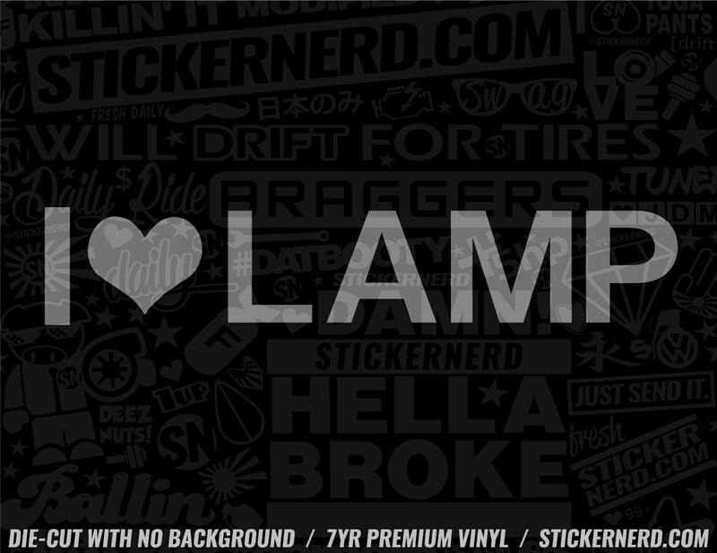 I Love Lamp Sticker - Window Decal - STICKERNERD.COM