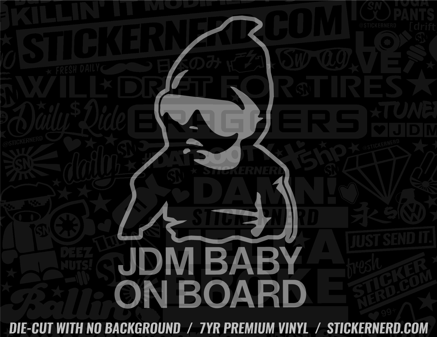 JDM Baby On Board Sticker - Window Decal - STICKERNERD.COM