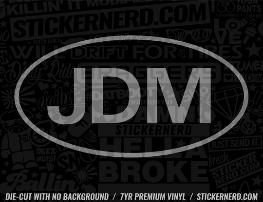 JDM Oval Sticker - Window Decal - STICKERNERD.COM