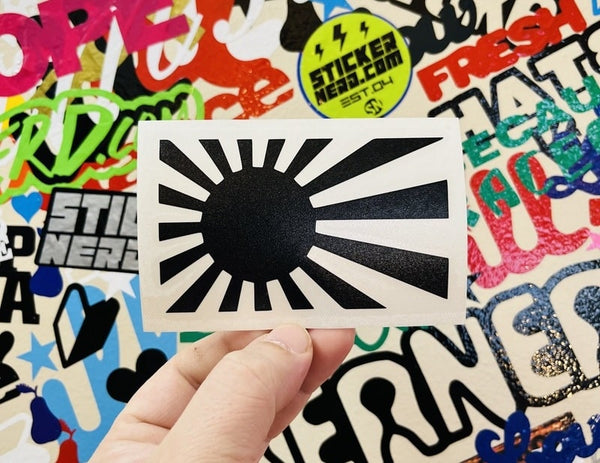 Japan Flag Rising Sun Sticker - Decal - STICKERNERD.COM
