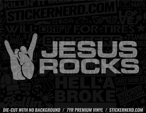 Jesus Rocks Sticker - Decal - STICKERNERD.COM