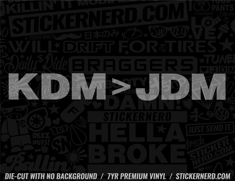 KDM > JDM Sticker - Window Decal - STICKERNERD.COM