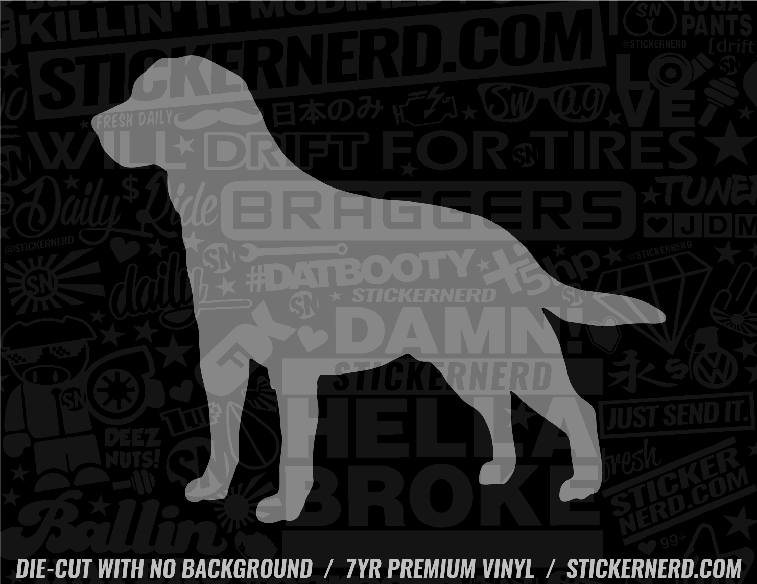 Labrador Retriever Dog Sticker - Window Decal - STICKERNERD.COM