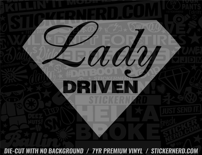 Lady Driven Diamond Sticker - Window Decal - STICKERNERD.COM