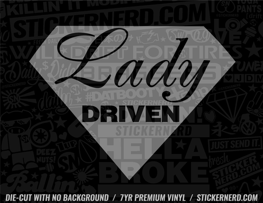 Lady Driven Diamond Sticker - Window Decal - STICKERNERD.COM