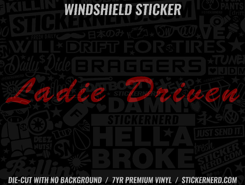 Lady Driver Windshield Sticker - Decal - STICKERNERD.COM