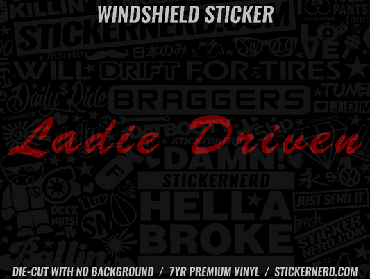 Lady Driver Windshield Sticker - Decal - STICKERNERD.COM