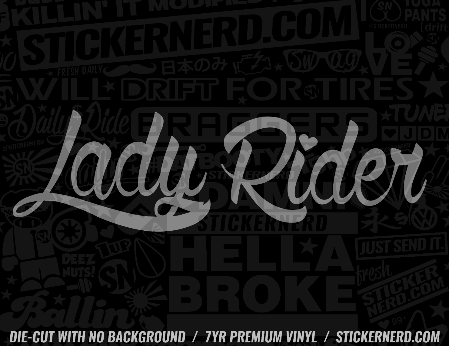 Lady Rider Sticker - Female Biker Vinyl Decal | Tuner JDM KDM Decals ...