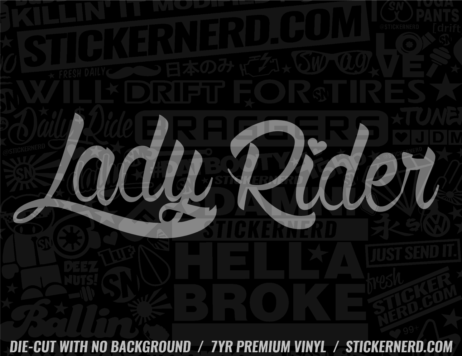 Lady Rider Sticker - Window Decal - STICKERNERD.COM
