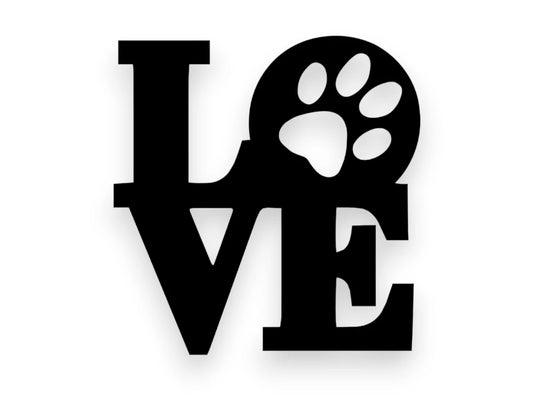 Love Dog Paw Sticker - Window Decal - STICKERNERD.COM