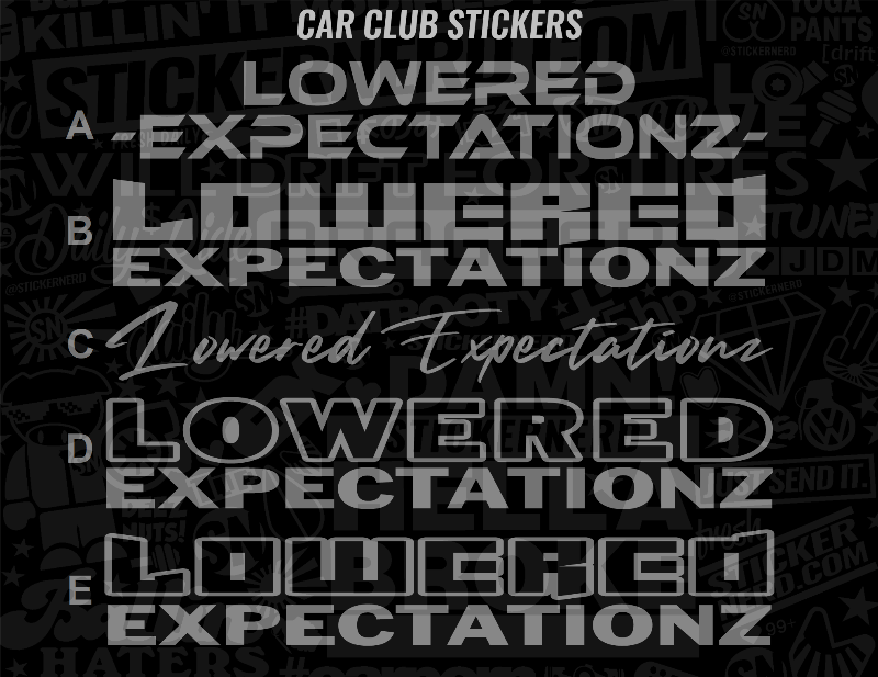 Lowered Expectationz Sticker - VINYL WINDOW DECALS - CAR STICKERS ...