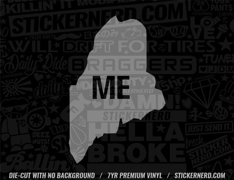 Maine ME Sticker - State Outline Stickers - Car Window Decals ...