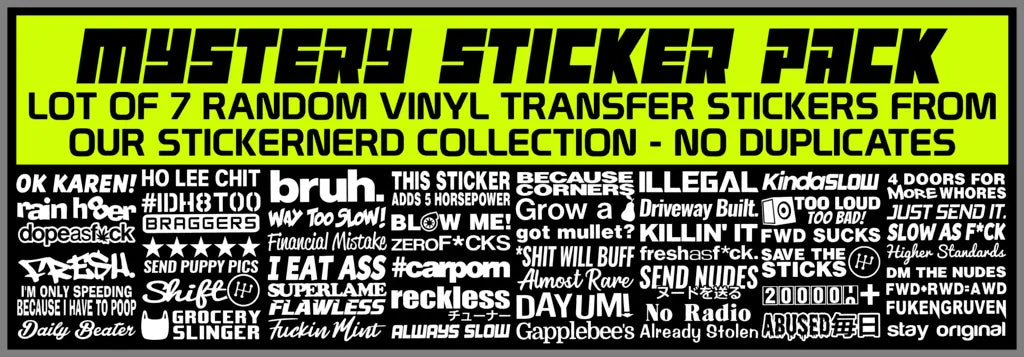 MYSTERY STICKER PACK SALE - CAR DECALS - STICKERNERD.COM