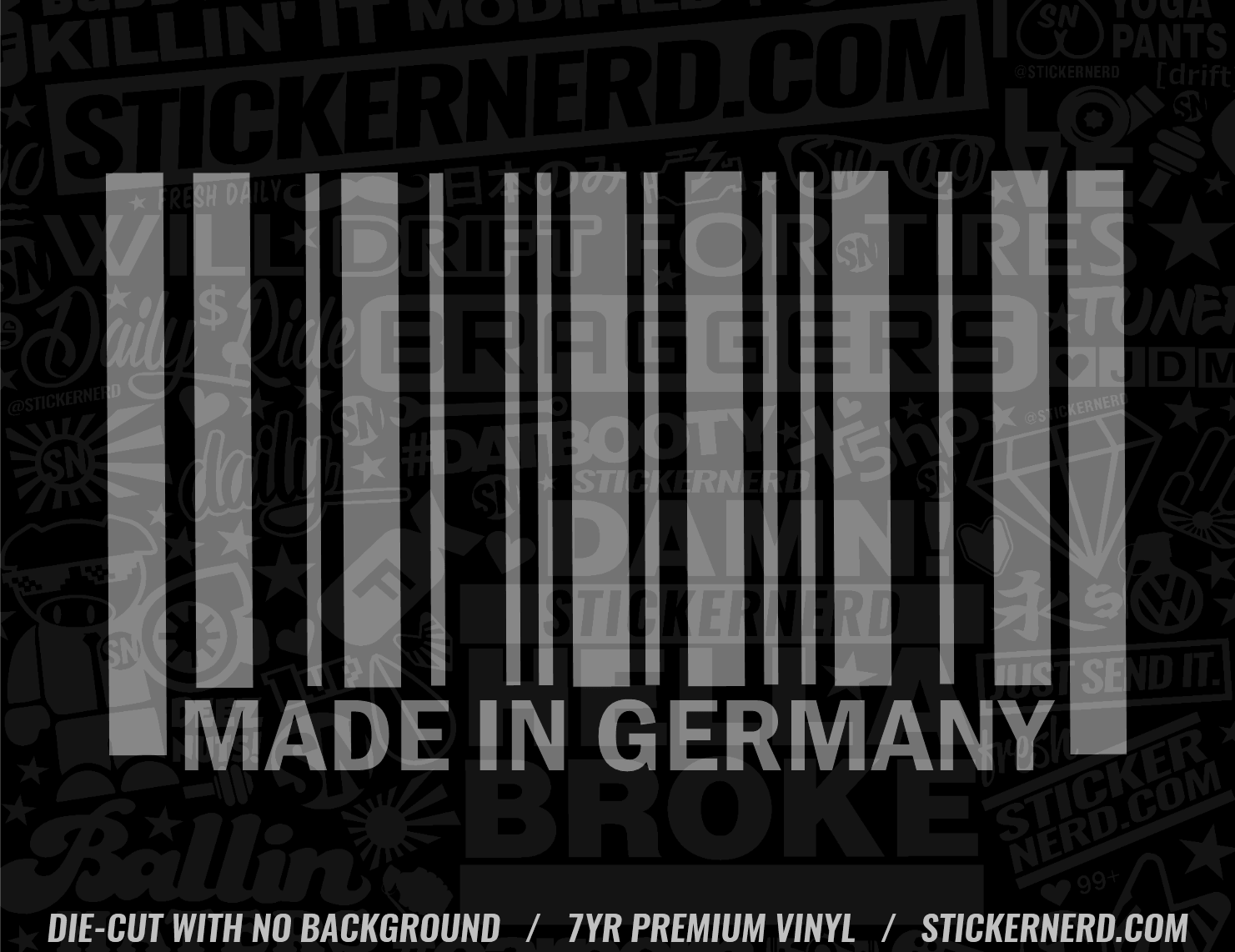 Made In Germany Bar Code Sticker - Window Decal - STICKERNERD.COM