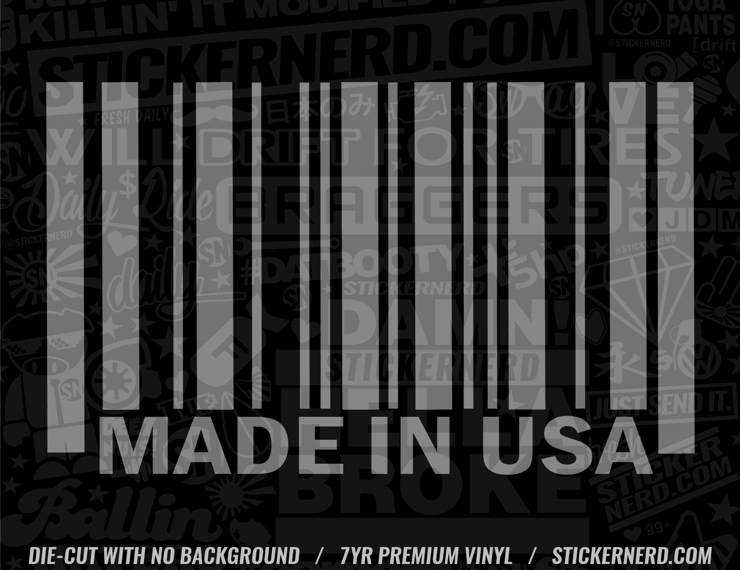 Made In USA Bar Code Sticker - USA STICKERS - AMERICA DECALS - MERICA ...
