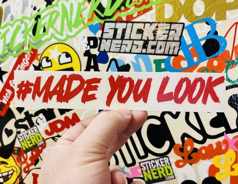 Made You Look Below The Waist Sticker | JDM Circle Game Sign Decal ...