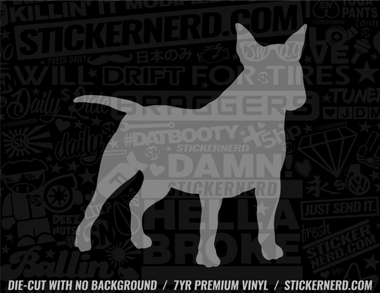 Miniature Bull Terrier Dog Sticker - Window Decal - STICKERNERD.COM