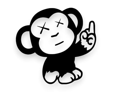 Monkey Middle Finger Sticker - Decal - STICKERNERD.COM