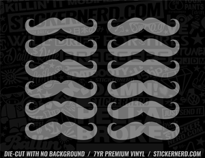Mustache Mini Stickers - Decal - STICKERNERD.COM