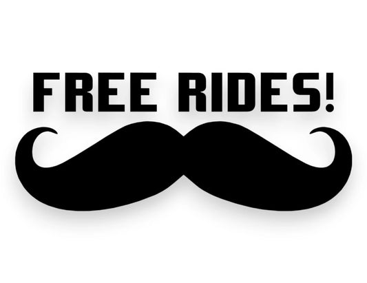 Mustache Rides Sticker - Funny Decal - STICKERNERD.COM