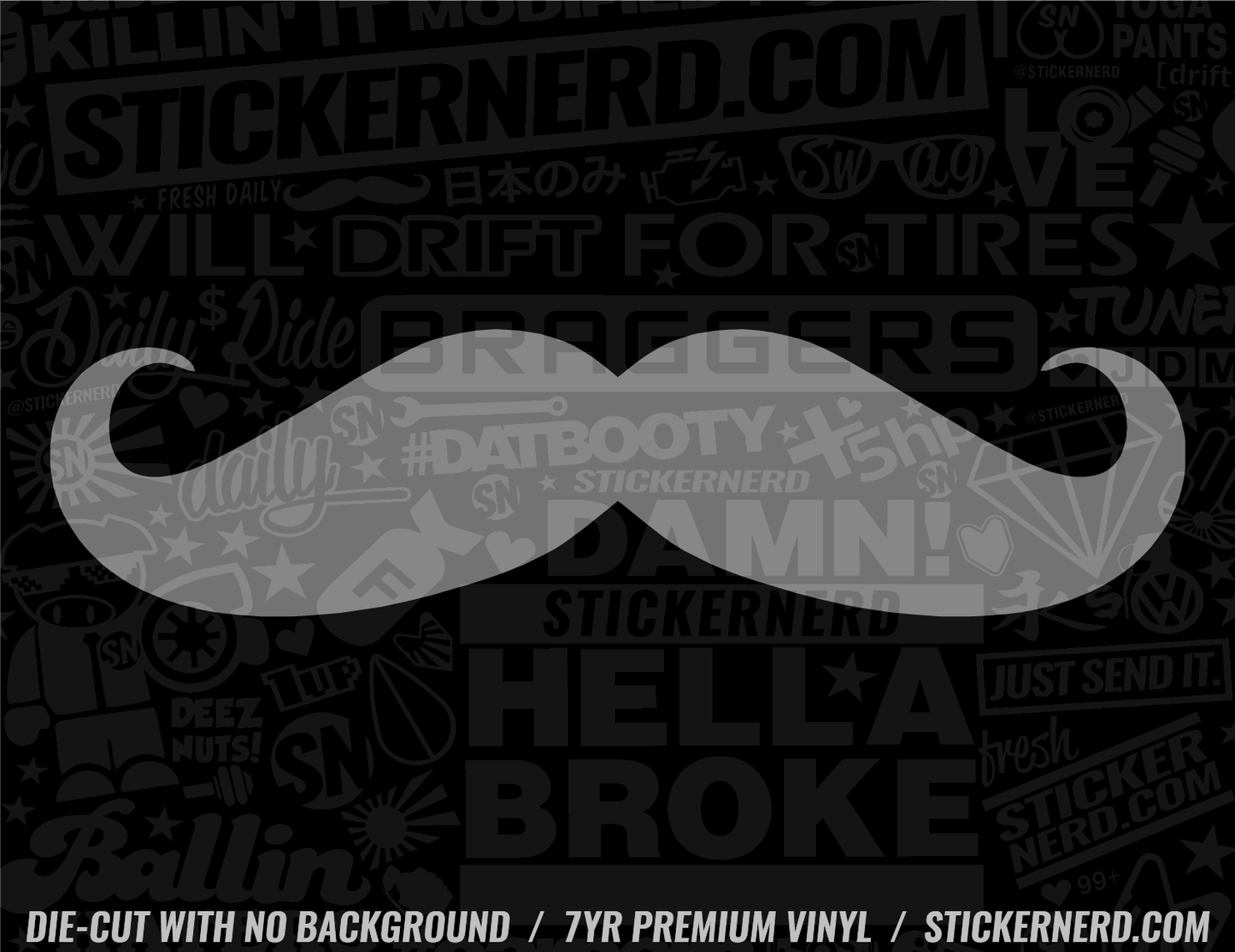 Mustache Sticker - Window Decal - STICKERNERD.COM