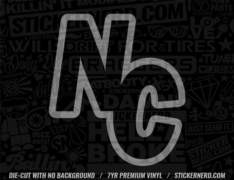 NC State Initials Sticker - STICKERNERD.COM