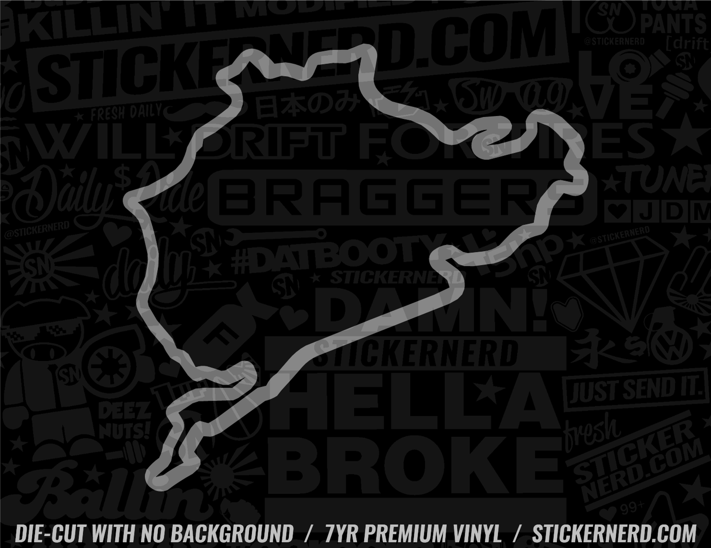 Nürburgring Map Sticker - Window Decal - STICKERNERD.COM