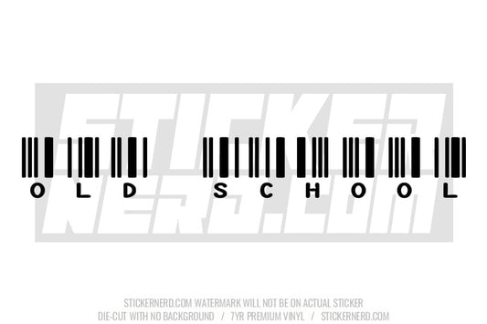 Old School Bar Code Windshield Sticker