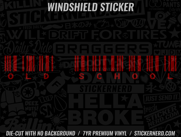 Old School Bar Code Windshield Sticker - Window Decal - STICKERNERD.COM