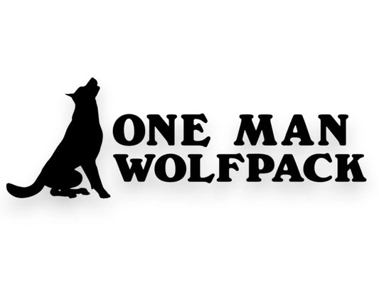 One Man Wolf Pack Sticker - Decal - STICKERNERD.COM