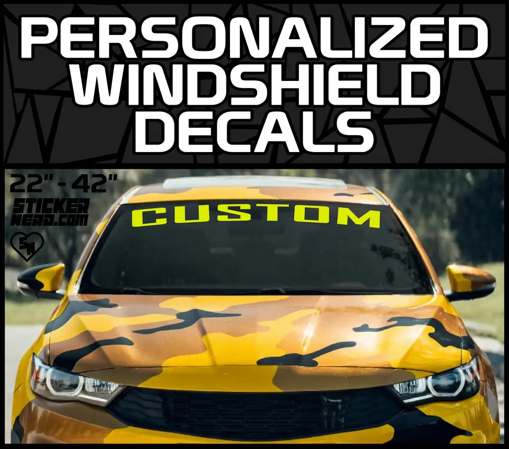 Personalized Windshield Decals - Vinyl Car Window Banners - Stickers Decals