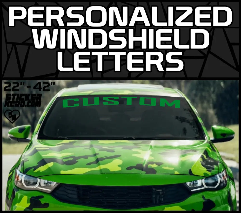 Personalized Windshield Letters - Vinyl Car Window Banners - Stickers Decals