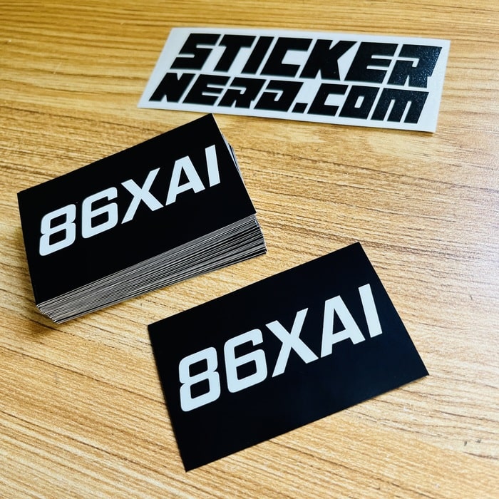 CUSTOM PRINTED TEXT STICKERS, BLACK AND WHITE PRINTED
