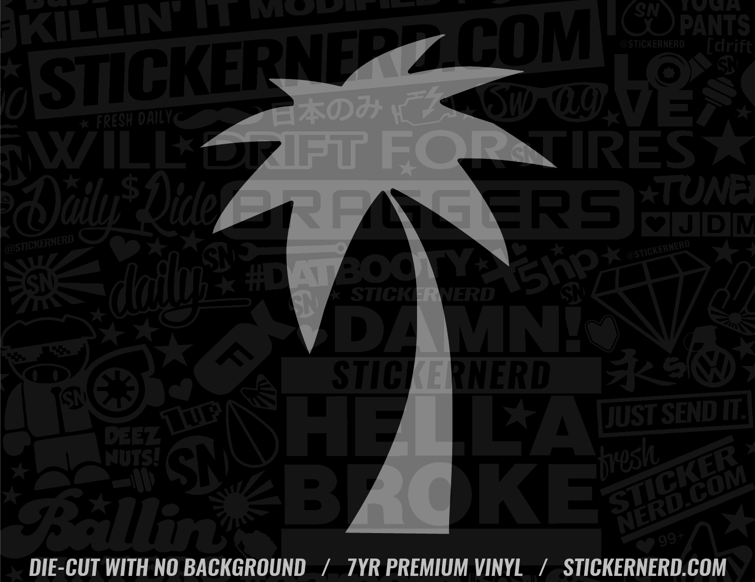 Palm Tree Sticker - Decal - STICKERNERD.COM