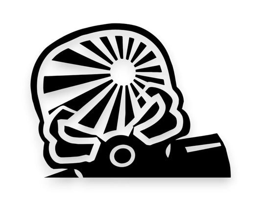 Peeking Gas Mask Sticker - Decal - STICKERNERD.COM