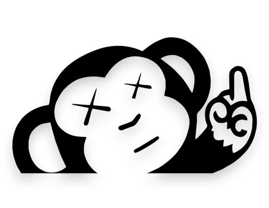 Peeking Monkey Sticker - Window Decal - STICKERNERD.COM
